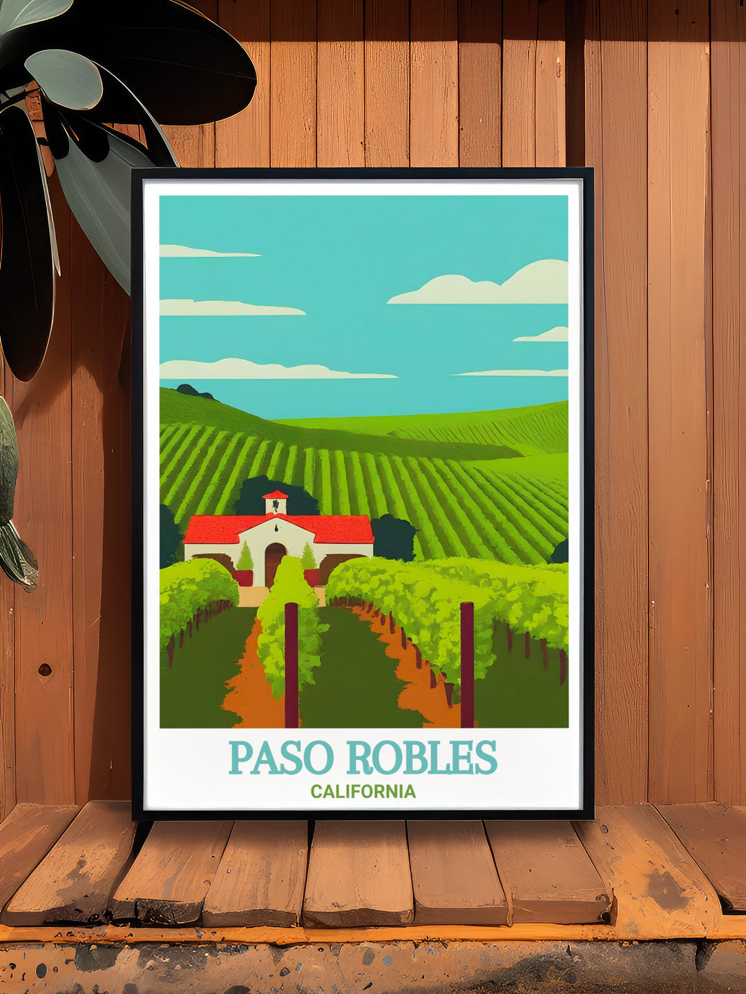 The perfect piece for wine lovers, this Paso Robles art print highlights the beauty of Californias Wine Country. Its vibrant depiction of vineyards and hills makes it an ideal addition to any home decor, offering a glimpse of Paso Robles scenic charm.