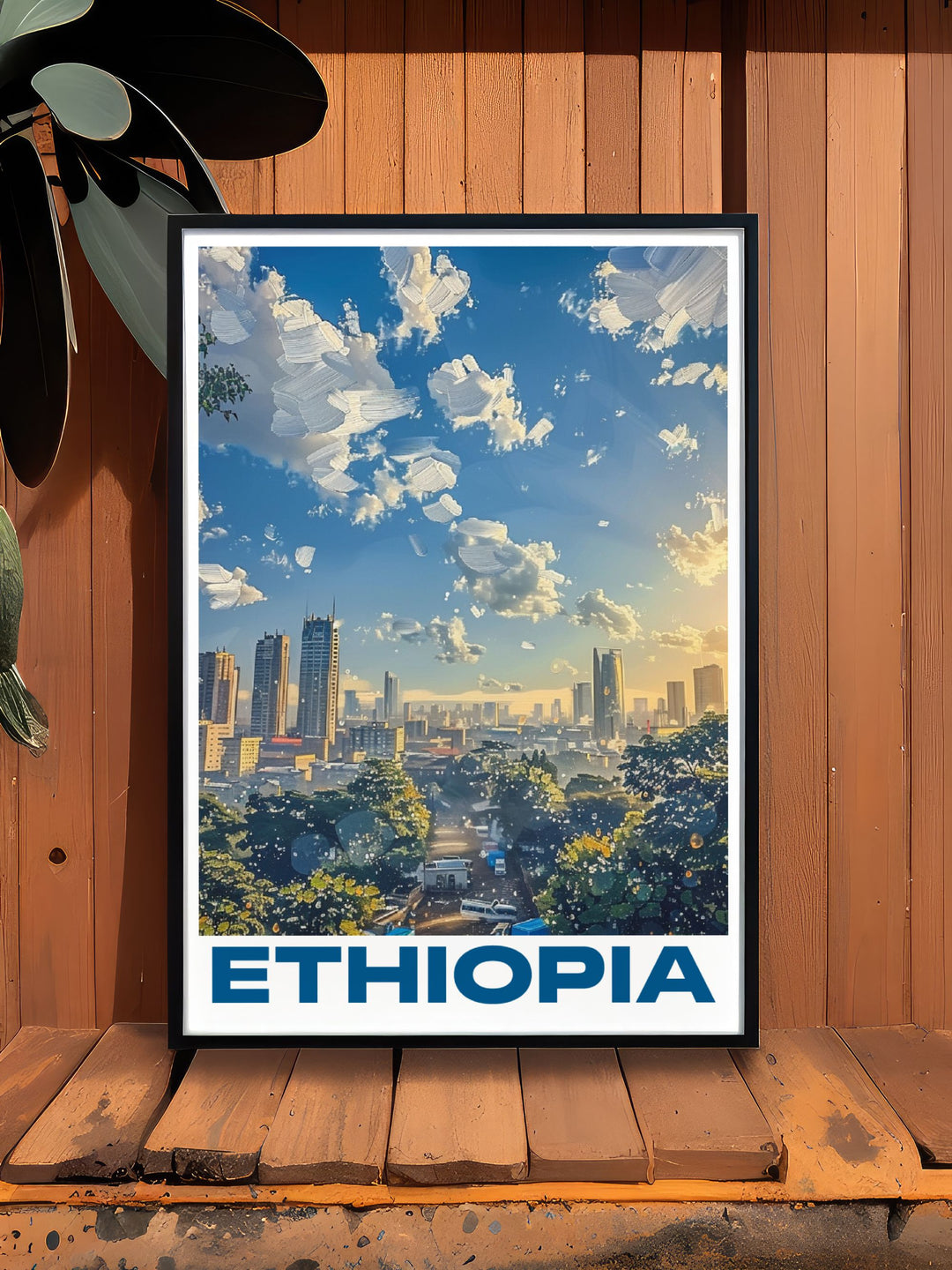 Addis Ababa Travel Poster featuring Ethiopias bustling city life and colorful scenery an excellent choice for unique home decor and thoughtful gifts for special occasions such as anniversaries birthdays and holidays
