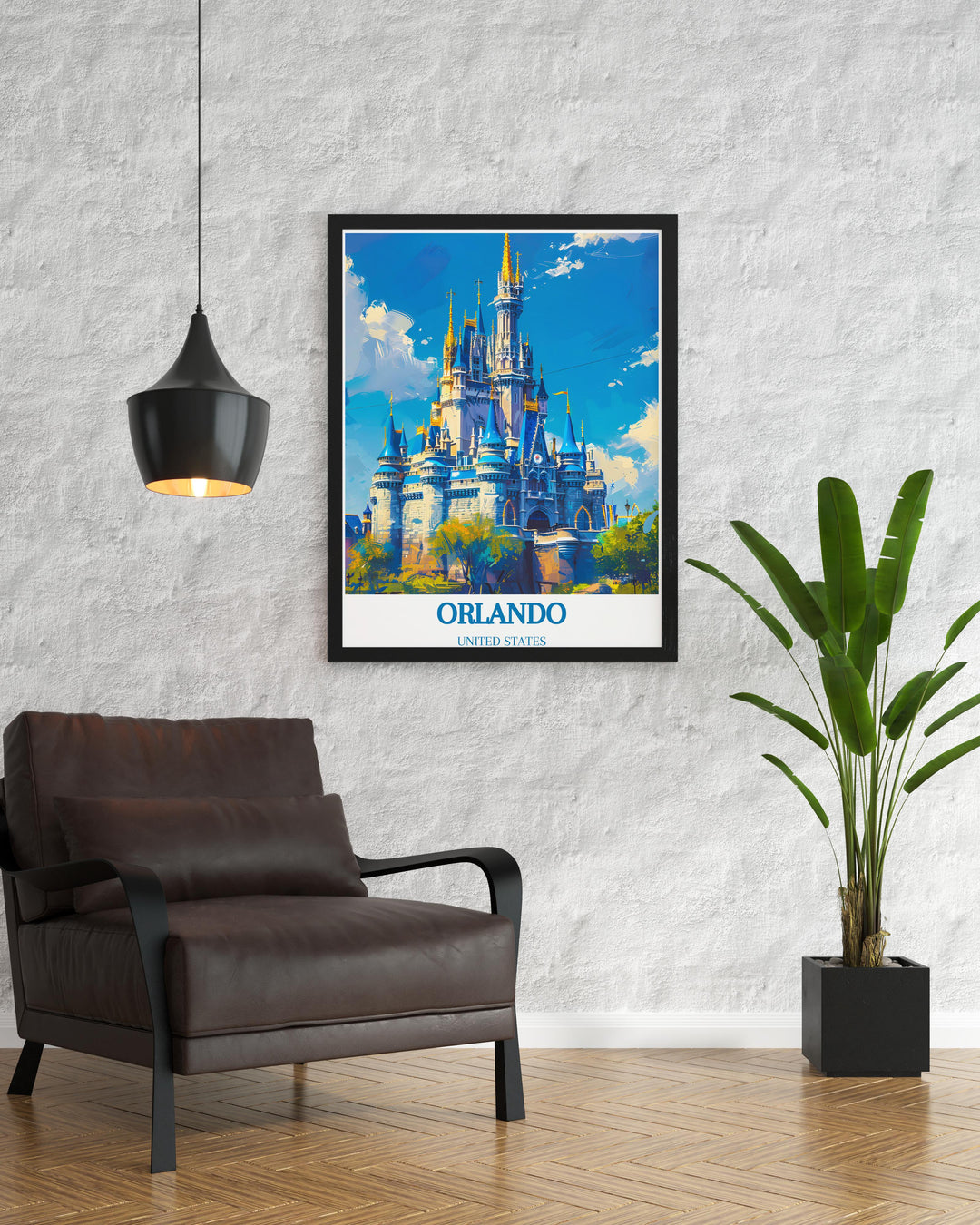 Stunning San Diego travel prints capturing the essence of Californias sun soaked coast alongside Cinderella Castle artwork perfect for those who appreciate the beauty of iconic landscapes and the enchanting allure of a magical fairy tale setting