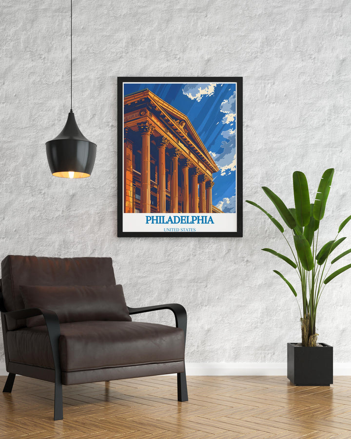 Classic Philadelphia poster featuring the Museum of Art perfect for stylish wall decor or thoughtful gifts