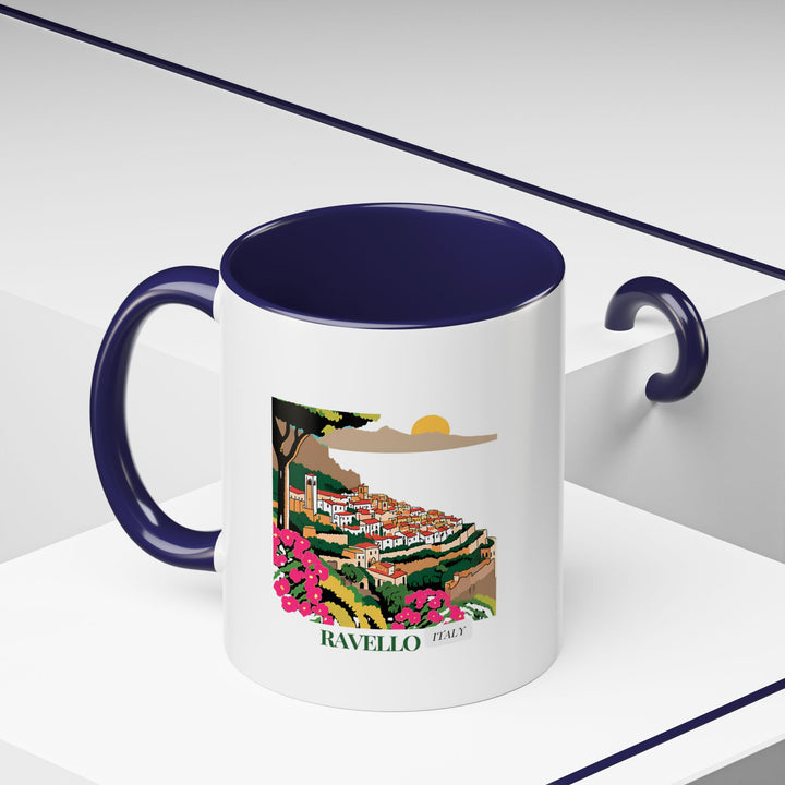 Enjoy a piece of Ravello Italy with this beautifully designed ceramic mug. Featuring vibrant artwork inspired by Ravello’s stunning gardens and coastal scenery, it is microwave and dishwasher safe, making it both practical and artistic.