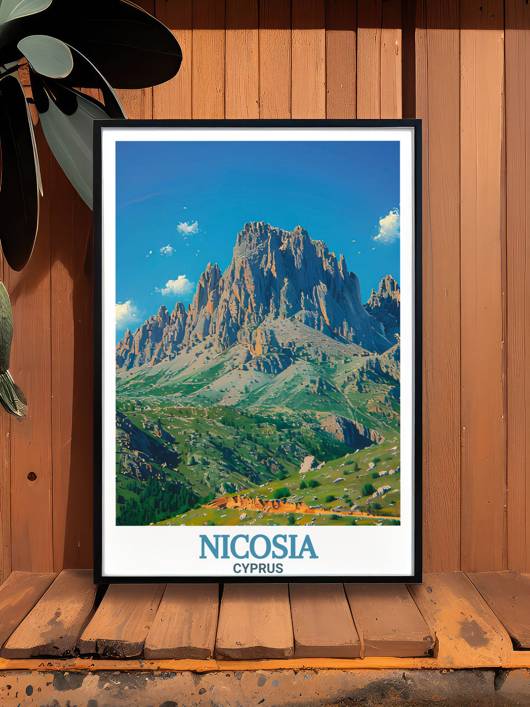 This Nicosia art print beautifully captures the contrast between the citys urban landscape and the natural splendor of the Pentadaktylos Mountains. A perfect travel print for those who appreciate Cyprus, it adds a unique touch to any room and makes a great travel gift.