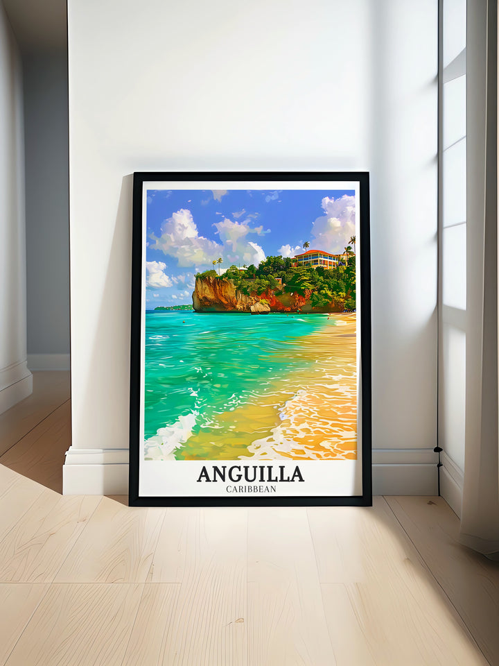 Anguilla Art Print featuring Meads Bay Meads Bay Beach brings the serene beauty of the Caribbean into your home perfect for creating a tranquil atmosphere in your living room bedroom or office ideal for lovers of tropical landscapes and coastal decor