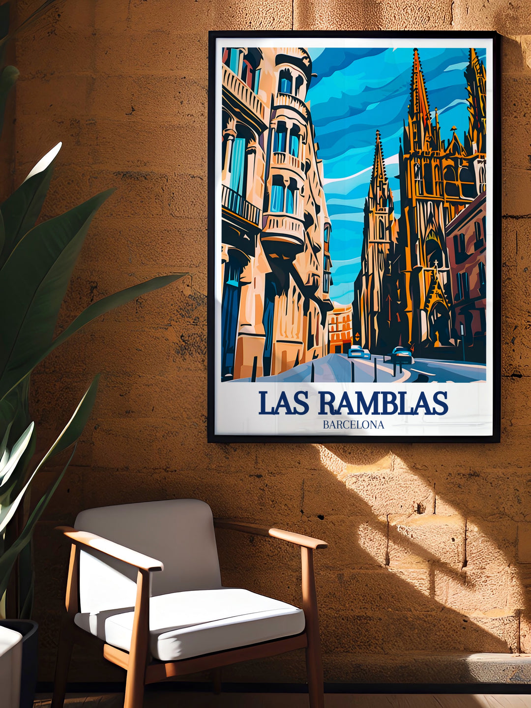 Stunning art print of Barcelonas Gothic Quarter, featuring its narrow, cobblestone streets and medieval architecture. This travel print highlights the historic charm of this iconic neighborhood, making it an ideal addition to any wall decor or as a unique gift for fans of Spanish history and art.