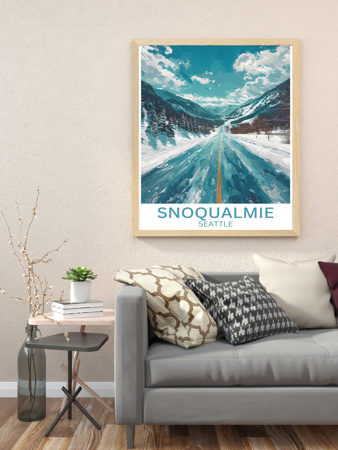 Delight in the thrill of The Summit at Snoqualmie with this art print, capturing the vibrant resort atmosphere and historical significance.