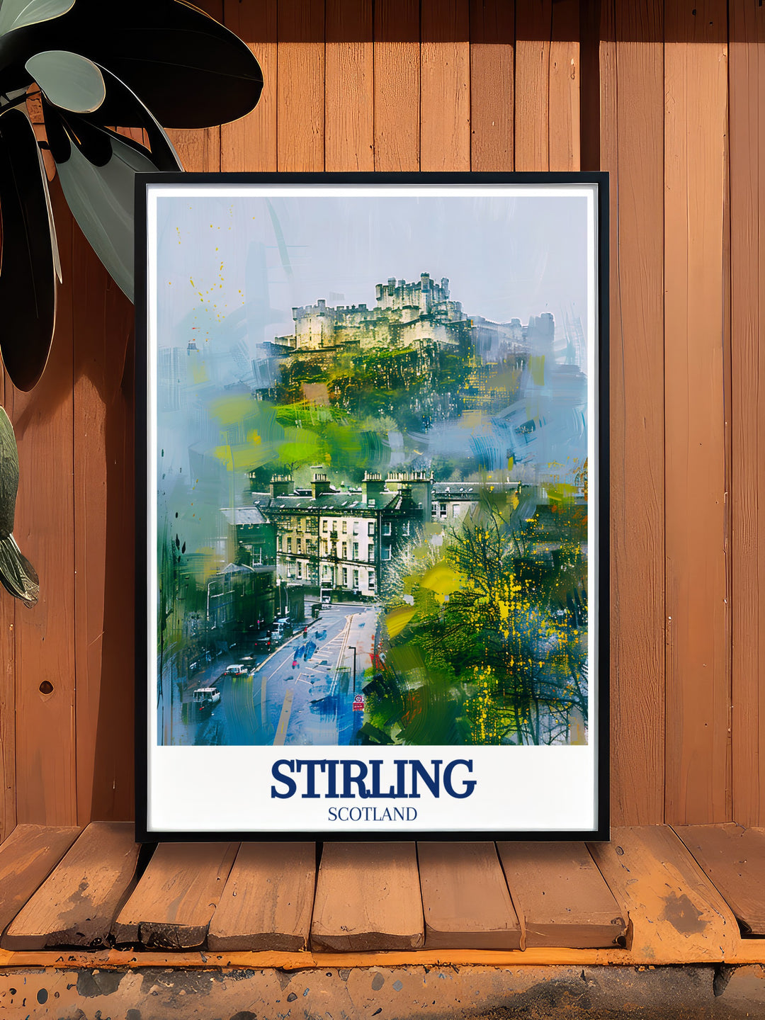 This detailed art print of Stirling Castle and Stirling Hill beautifully illustrates Scotlands historic landscape. The vibrant colors and fine details bring the beauty of this iconic location to life, making it an ideal choice for anyone passionate about Scotland and its heritage.