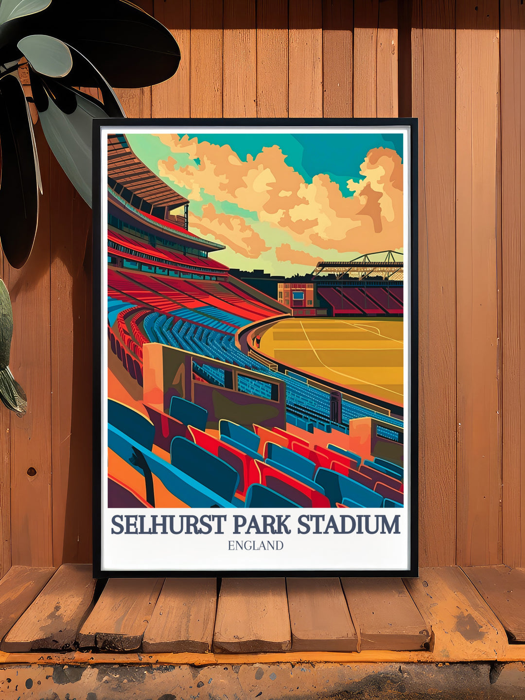 Exquisite Selhurst Park Poster showcasing Holmesdale Road Stand and Arthur Wait Stand ideal for unique wall art and football themed gifts