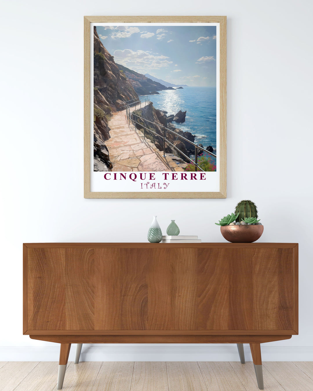 Colorful Path of Love prints showcasing the unique architecture and vibrant hues of Cinque Terre a perfect addition to any room creating a lively and joyful atmosphere with this fine line print.