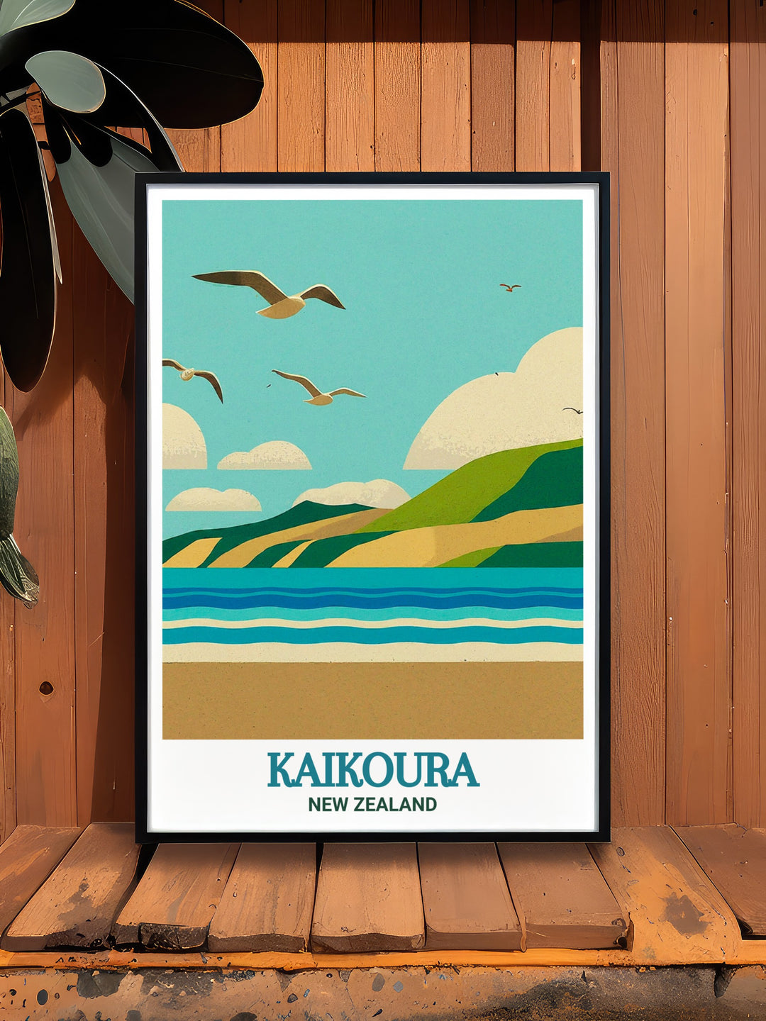 A detailed depiction of Kaikoura Beach in New Zealand, this wall print highlights the serene and majestic scenery that makes Kaikoura a sought after destination for nature lovers. The artwork is a timeless addition to any home or office.