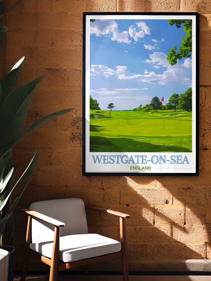 This Westgate on Sea art print captures the elegance and peaceful charm of Kents Westgate Golf Club, making it the perfect gift for lovers of golf, travel, or coastal towns. A thoughtful addition to any home décor, this poster brings the beauty of the British coast indoors.