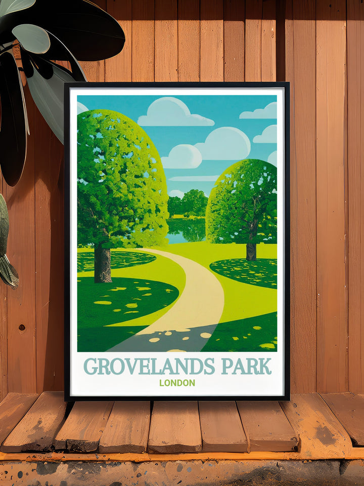 Transform your space with Grovelands Park and Broomfield Park vintage travel prints. These North London posters bring the natural beauty of Enfields parks into your home, making them a perfect choice for elegant wall decor or as a thoughtful gift.