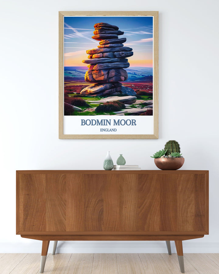 Bodmin Moor Fine Art Prints, showcasing the dramatic scenery of the Cheesewring and the rolling hills of the English countryside, ideal for adding a touch of timeless elegance to your decor.