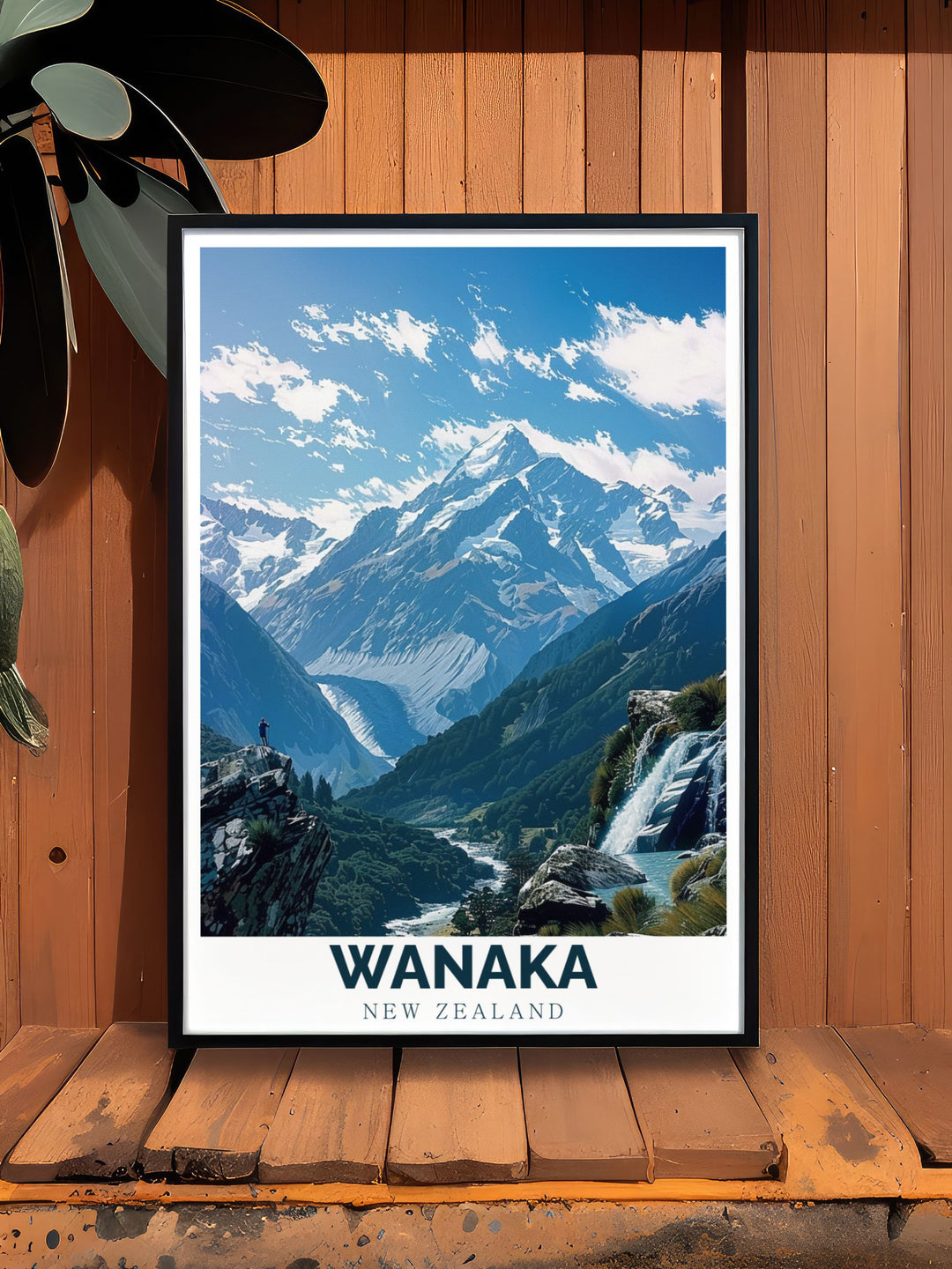 Celebrate the breathtaking beauty of New Zealand with this Wanaka poster featuring Mount Aspiring National Park This art print offers a unique and stylish way to incorporate nature into your home decor while making a statement in any living room or study