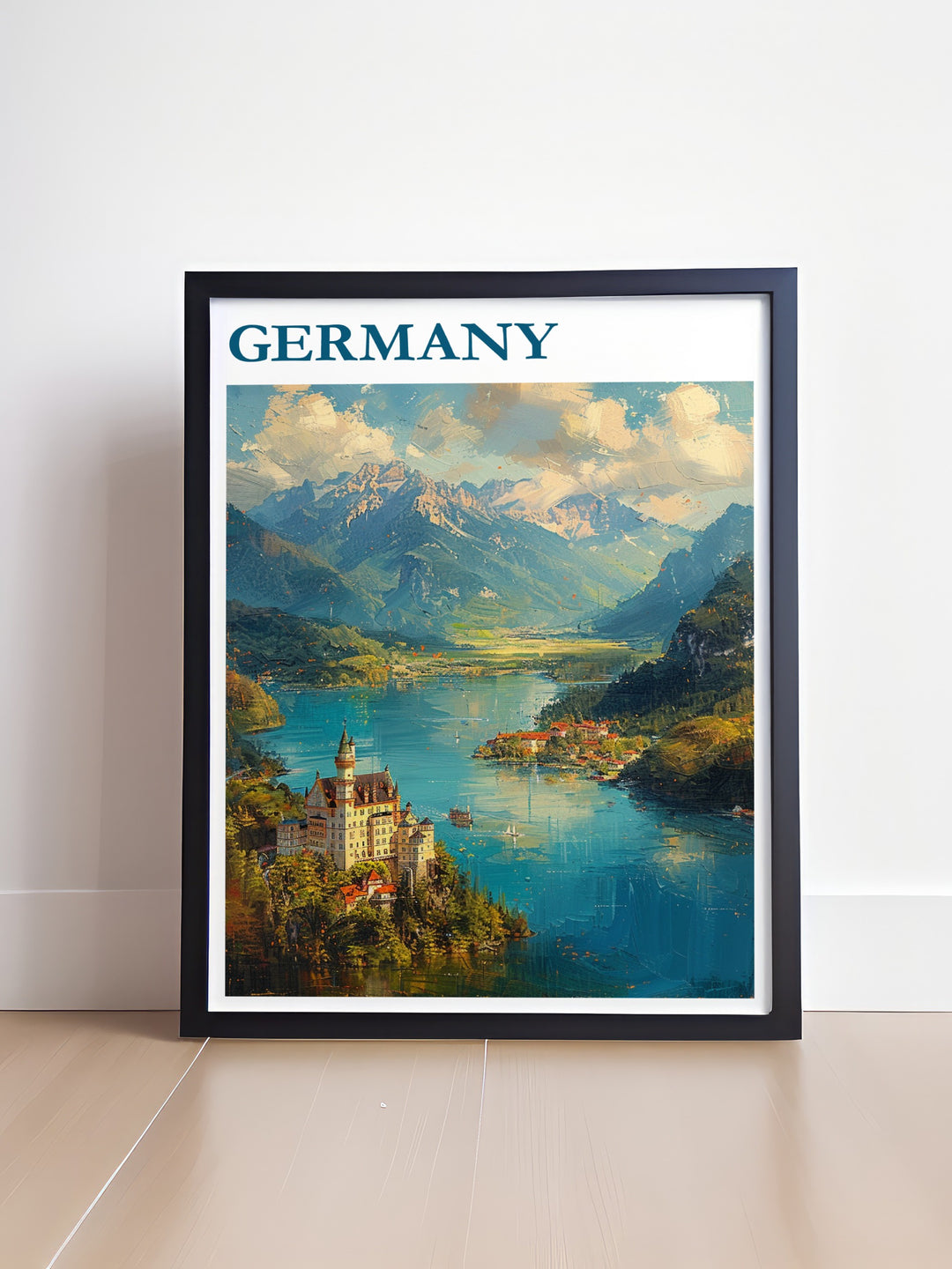 From the fairy tale landscapes of Neuschwanstein Castle to the bustling streets of Berlin, this Germany travel print offers a unique blend of architectural elegance and urban charm.