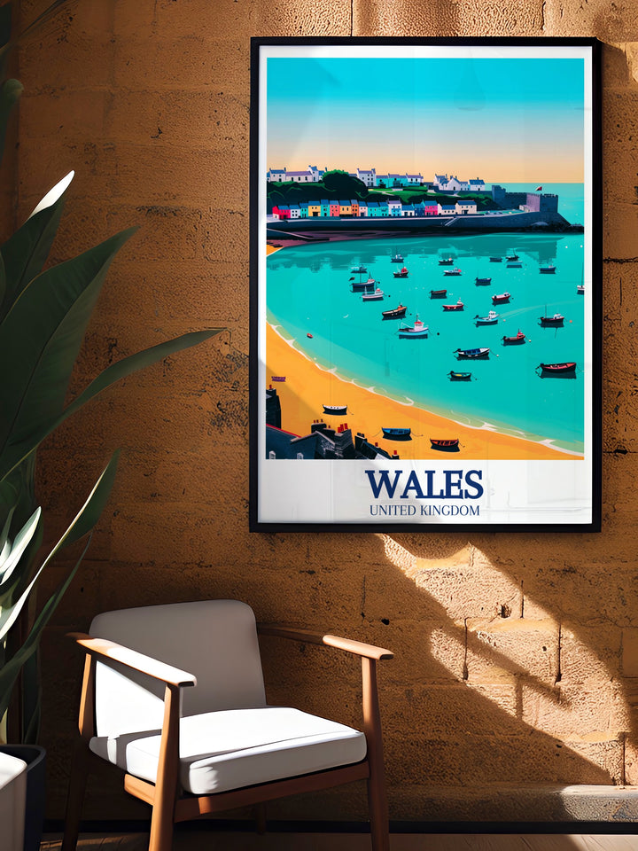 Our Llansteffan Castle wall art and Tenby Harbour wall and Tenby Beach artwork bring the beauty of Wales into your home ideal for those who appreciate fine art