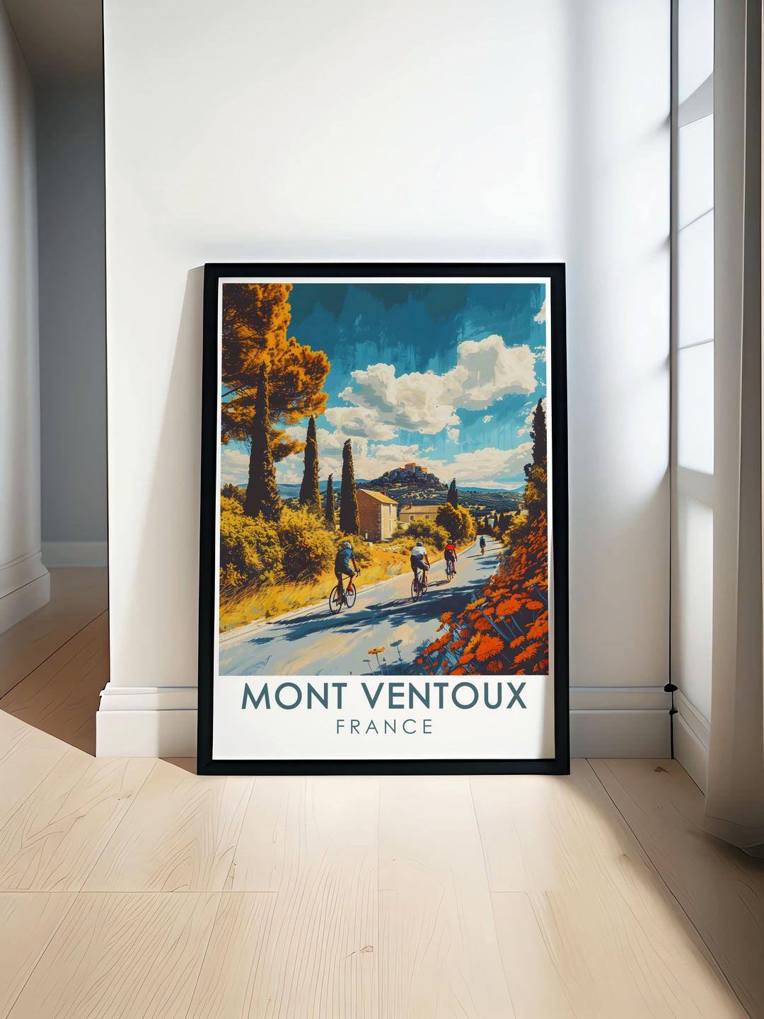 Bedoin Village wall art featuring Provence France landscapes and Tour De France prints perfect for elegant home decor and modern living rooms