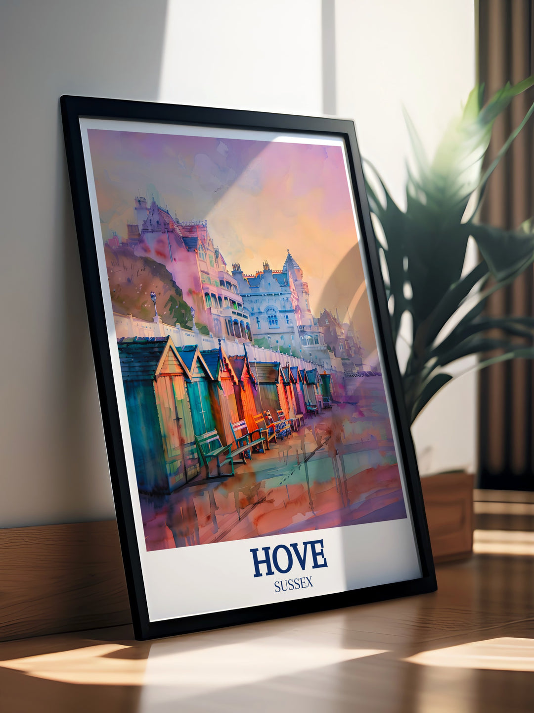 Hove Esplanade wall print featuring a detailed view of the historic English Channel promenade, perfect for adding a touch of British coastal charm to your home or office decor.