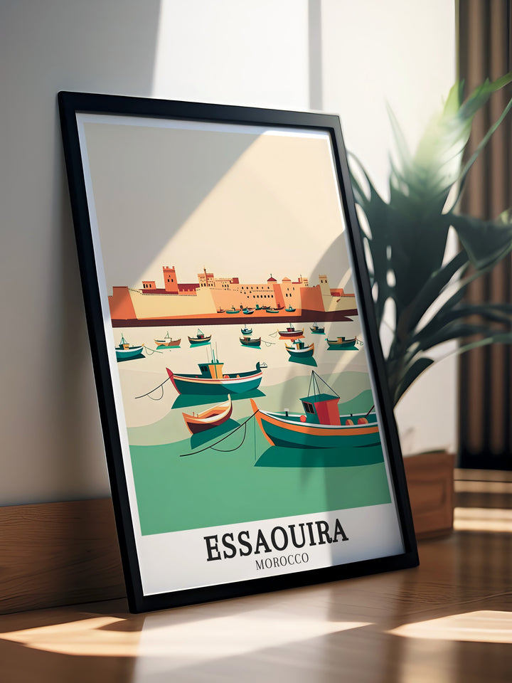 Add a touch of Moroccan elegance to your home with this canvas art featuring Old Essaouira Town. This artwork captures the essence of the towns historic streets and vibrant markets, offering a window into Moroccan culture. The perfect gift for art and travel enthusiasts.