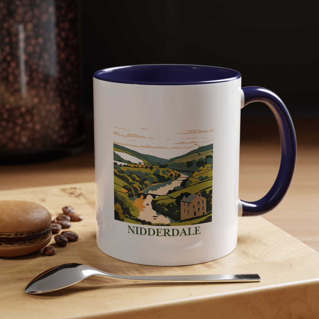 A beautifully designed Nidderdale mug showcasing scenic artwork inspired by Nidderdale's breathtaking landscapes. This durable ceramic mug is dishwasher and microwave safe, perfect for daily use or as a gift for Nidderdale enthusiasts and coffee or tea lovers.