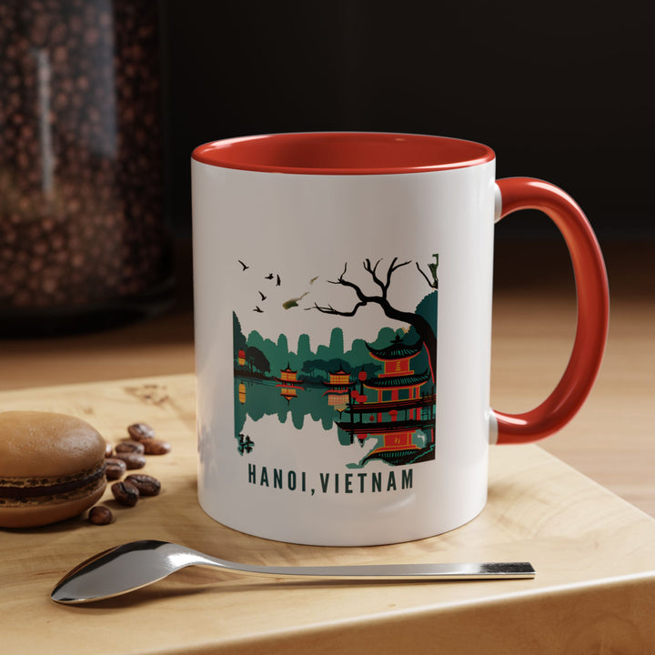 Experience the spirit of Hanoi with this artistic mug. Its vibrant design reflects Vietnam’s timeless beauty, and its durable ceramic construction ensures practicality and style for coffee or tea lovers.