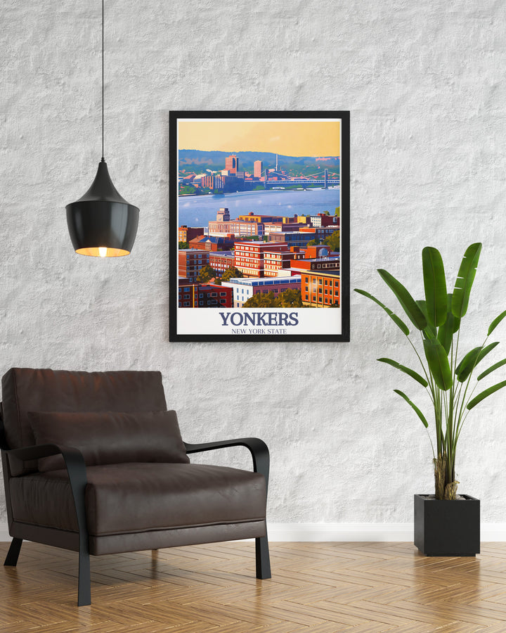 Yonkers photo of Hudson River Downtown offering a blend of vintage and modern aesthetics perfect for wall decor and elegant home decorations