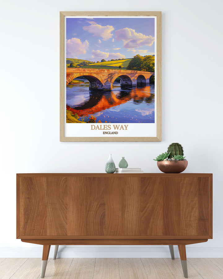 Gallery wall art showcasing the stunning vistas of the Yorkshire Dales as seen from the Dales Way trail, ideal for adding a touch of English charm to your home.