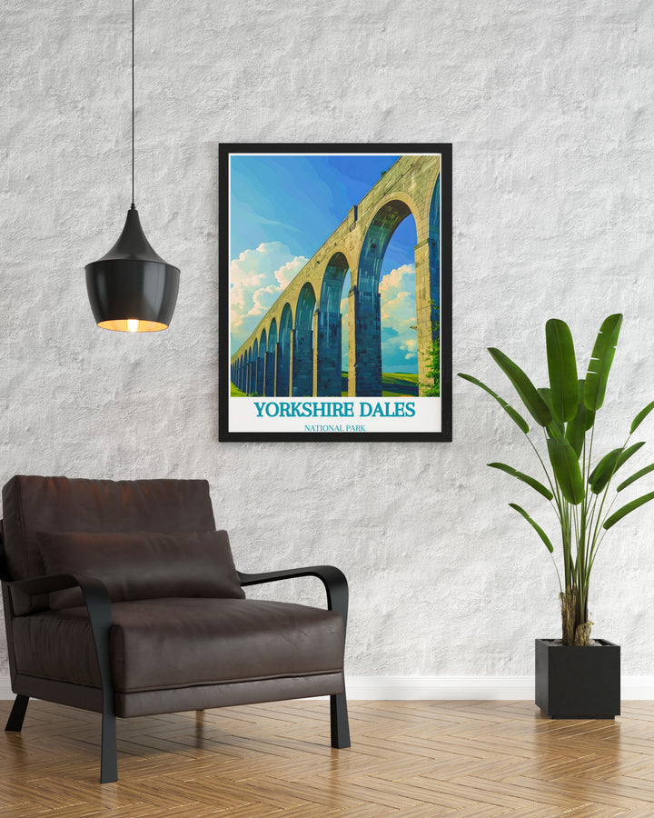 Bring the majesty of Ribblehead Viaduct into your home with this Yorkshire Dales National Park art print perfect for adding a touch of natural beauty and history to your living room or office ideal for fans of Yorkshire wall art and National Park prints.