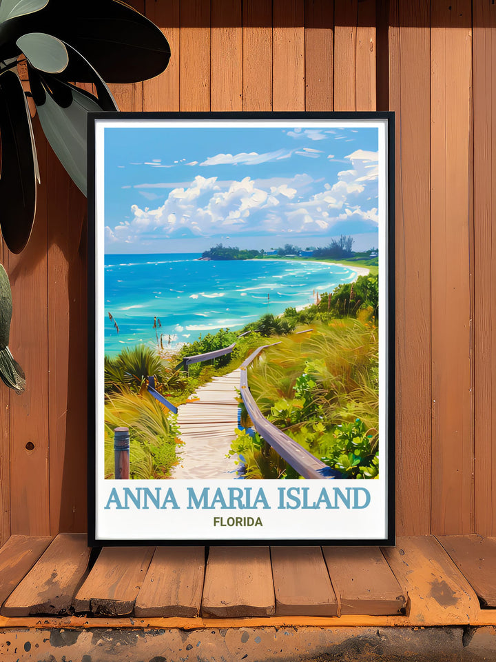 Leffis Key Preserve elegant home decor art brings the beauty of Anna Maria Island to your walls. Featuring Floridas lush green landscapes and coastal views these modern prints enhance any room with a touch of natures serenity and vibrant color palette.