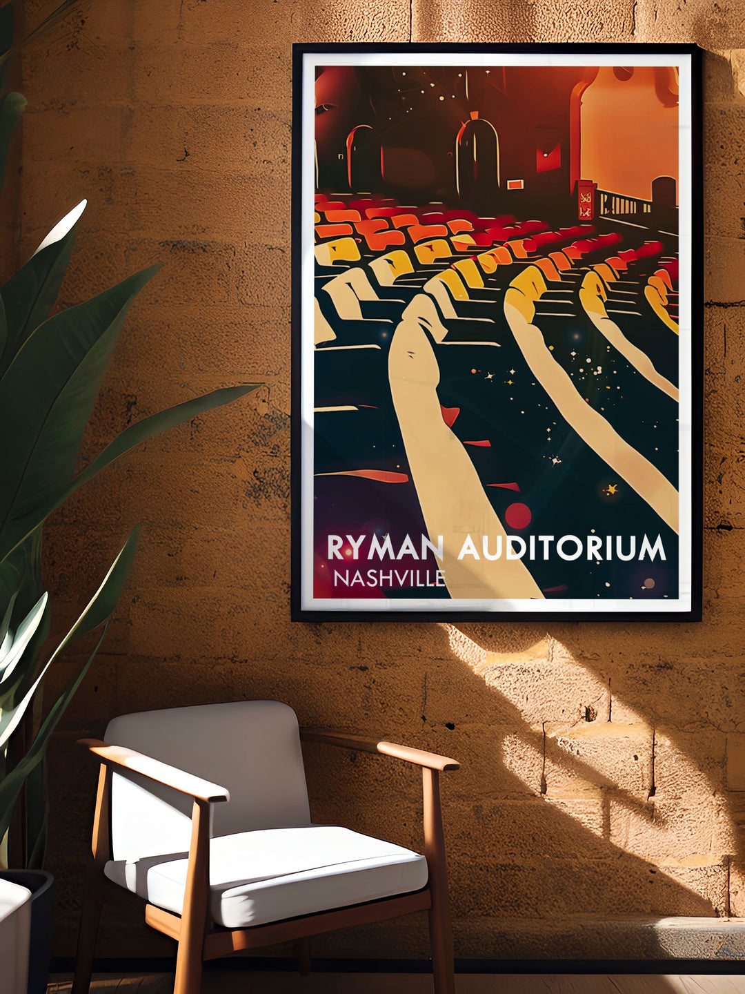 Ryman Auditorium artwork Stage and Auditorium perfect wall decor for country music lovers vibrant prints Nashville Tennessee