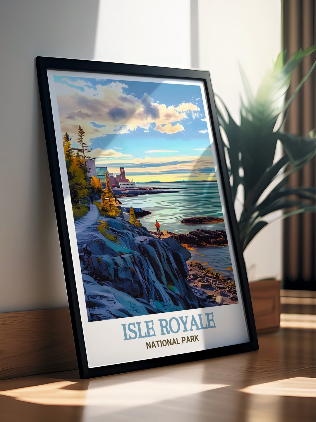 Beautiful Isle Royale print from Scoville Point offering a unique piece of national park decor ideal for those who love national parks and want to bring a piece of the wilderness into their home