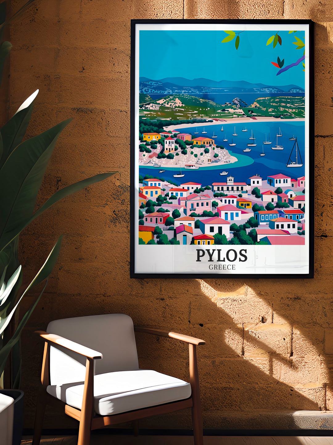 Create a serene and culturally rich environment in your home with this Pylos Poster Print featuring Voidokilia Beach, Gialova Lagoon a beautiful piece of art that captures the essence of Greeces coastal landscapes