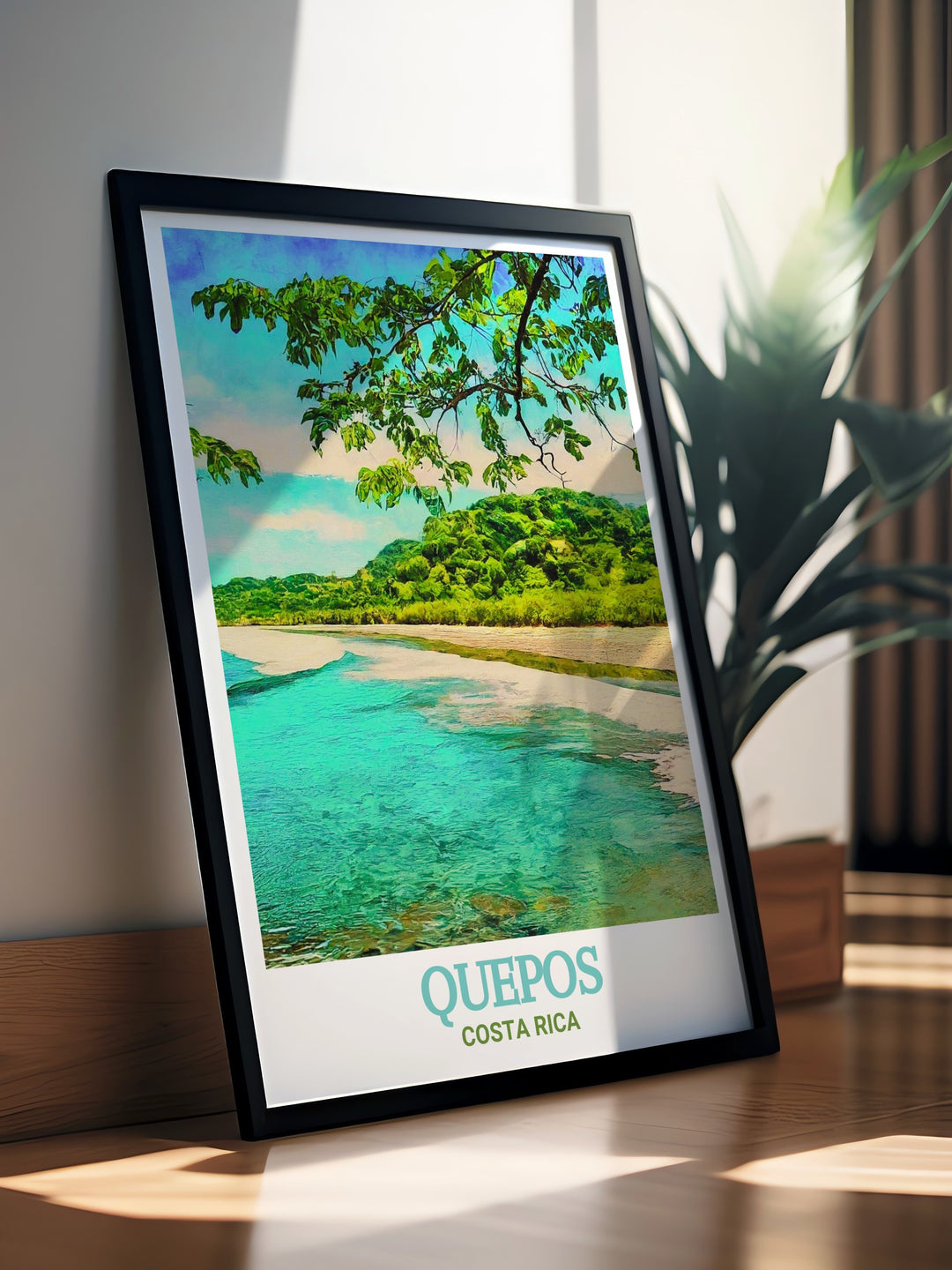 Playa Espadilla in Quepos, Costa Rica, is a place where the ocean meets the rainforest. This print captures the peaceful atmosphere of the beach, making it a great addition to any room. Whether youve walked its shores or admire it from afar, this artwork offers a daily escape to the tropics.