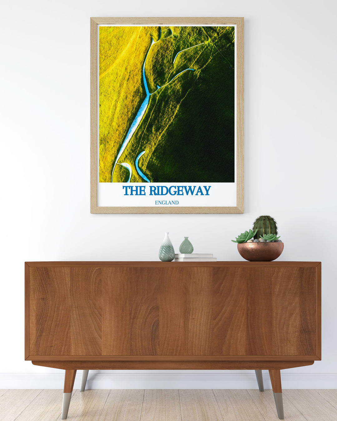 Capture the timeless beauty of The Ridgeway and Uffington White Horse with this National Trail Print showcasing the stunning landscapes of the Chilterns Hills perfect for modern decor and as a unique gift for UK hiking lovers