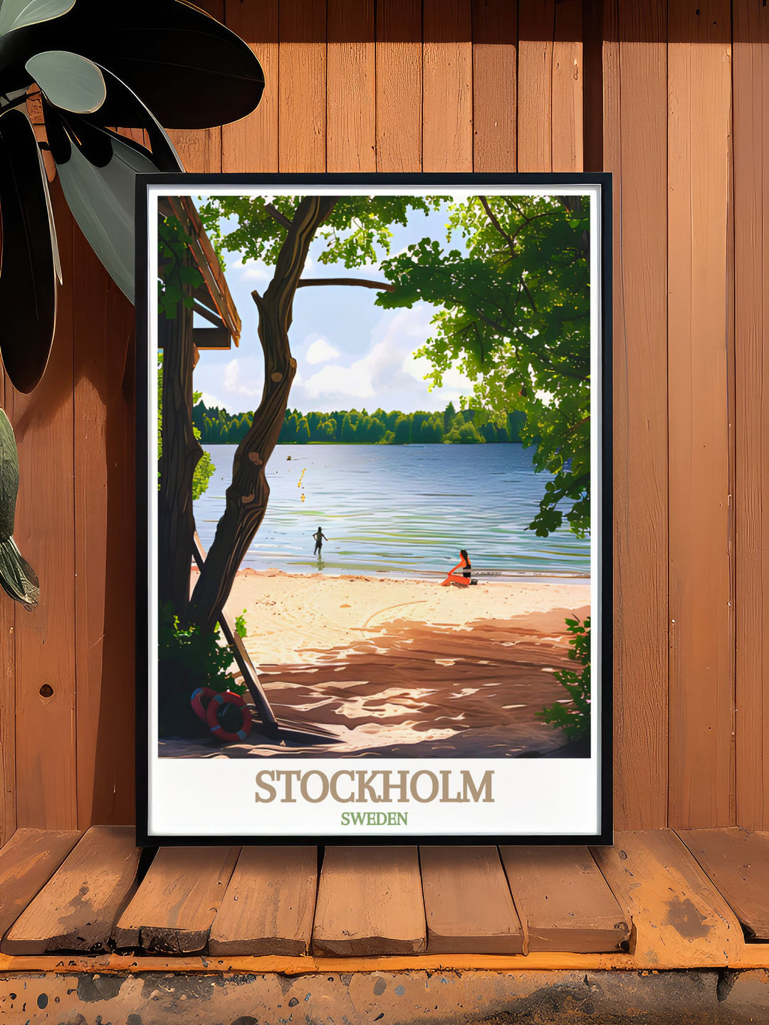 Our Stockholm poster showcases the tranquil beauty of Smedsuddsbadet blending nature and urban charm in a fine line print that is perfect for modern home decor and as a versatile gift for birthdays anniversaries and holidays