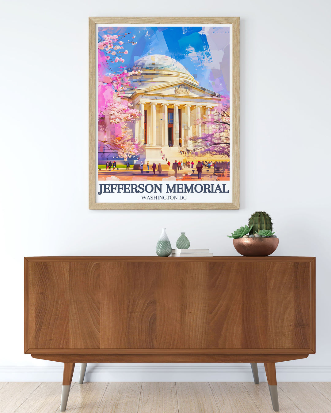 This Jefferson Memorial canvas art focuses on the stunning neoclassical dome and the tranquil waters of the Tidal Basin, creating a perfect blend of history and serenity in one breathtaking print.