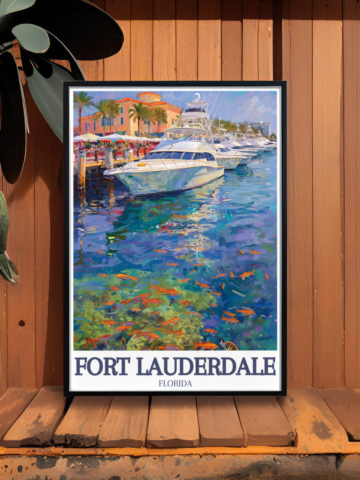 Intracoastal Waterway Travel Poster showcasing the peaceful and scenic beauty of Fort Lauderdales famous waterway, ideal for travel lovers and art collectors alike.