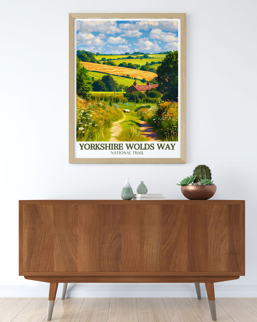 Exquisite canvas art depicting the scenic trails of the Yorkshire Wolds Way. This print highlights the trails picturesque landscapes, from rolling hills and ancient woodlands to vibrant wildflower meadows, making it an ideal addition to your home decor, celebrating the natural beauty of the UK.