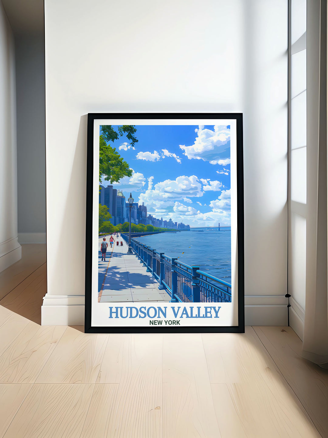 Hudson Riverfront Park modern print showcasing the beauty of the Hudson Valley with black and white street map details perfect for adding elegance to your living room or office space a great gift for anniversaries birthdays or special holidays like Christmas and Fathers Day.