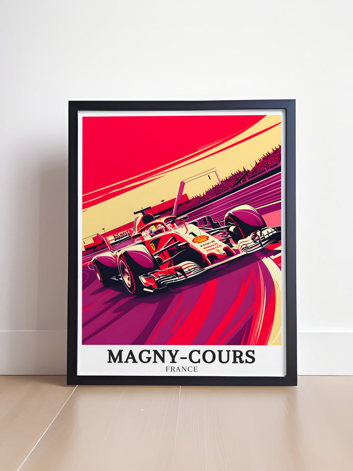 Featuring the Circuit de Nevers Magny Cours and the Adelaide Hairpin, this canvas art highlights the technical beauty and excitement of motorsport in France. Perfect for racing fans, this artwork offers a detailed depiction of one of Frances most famous circuits.