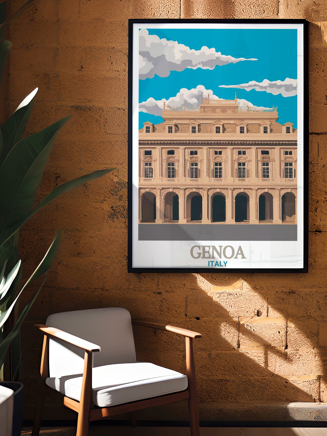 Displaying the architectural brilliance of Palazzo Ducale, this framed print is a perfect way to celebrate Genoas rich history. Add a touch of Italys beauty and grandeur to your home with this timeless piece of art.