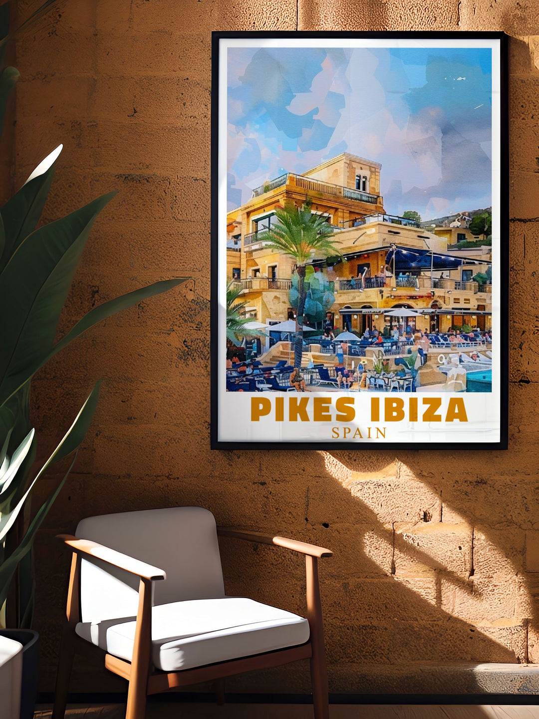 Bring the spirit of Ibiza into your outdoor area with our Pikes Ibiza Poster this elegant home decor piece captures the essence of Pikes Hotel and is a must have for Ibiza enthusiasts