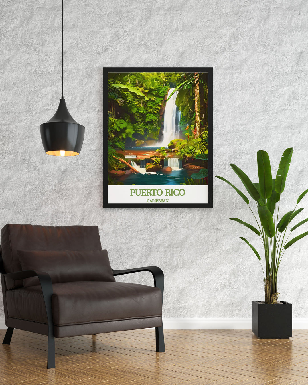 Beautiful Arecibo poster showcasing the majestic CARIBBEAN, El Yunque National Forest. This vintage print adds a touch of natural charm to any space. Great for personalized gifts or as part of a travel poster collection.