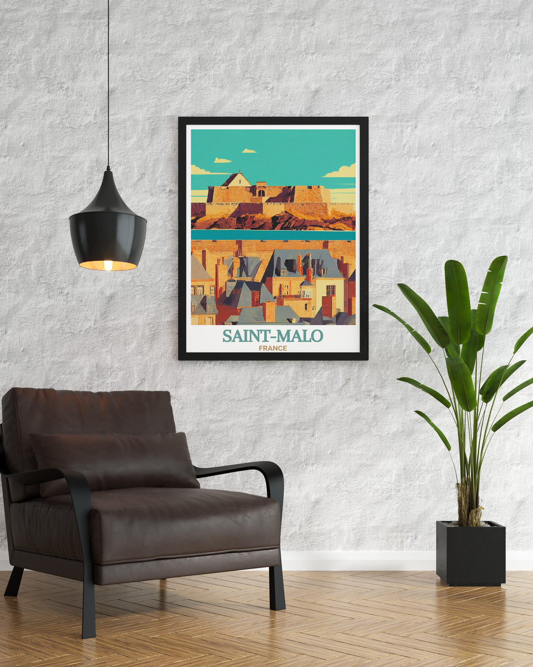 Elevate your living space with our Saint Malo Intra Muros modern art showcasing the intricate details and historical significance of this stunning area