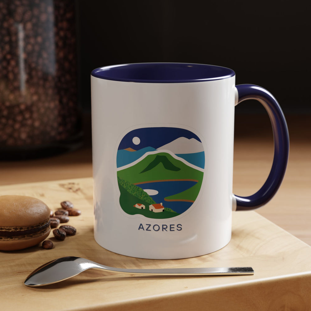 Enjoy your morning coffee with this Azores mug showcasing stunning designs inspired by the islands. Crafted from durable ceramic, it is dishwasher safe and perfect for daily use or as a meaningful gift for fans of the Azores.