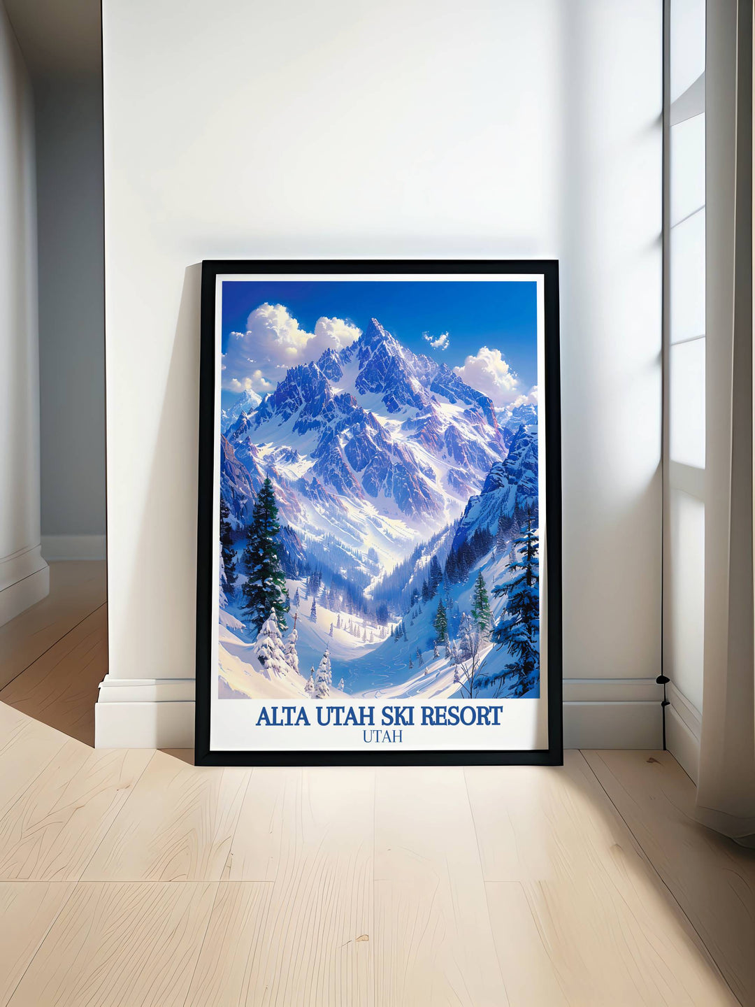 Alta Utah Poster showcasing the stunning landscapes of Alta Ski Area perfect for adding a touch of elegance and adventure to any living space or office framed prints for modern home decor Alta Ski Area stunning prints for all