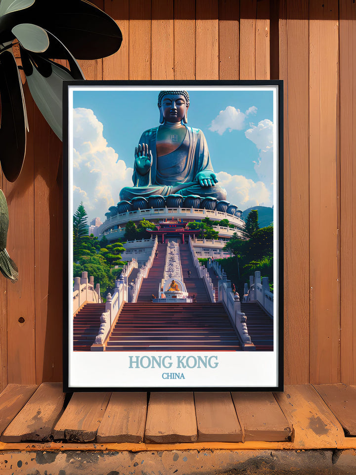 This detailed art print captures the historical and cultural landmarks of Hong Kong, showcasing its blend of Eastern and Western influences. Ideal for history lovers, this poster brings the rich heritage of the city into your decor.