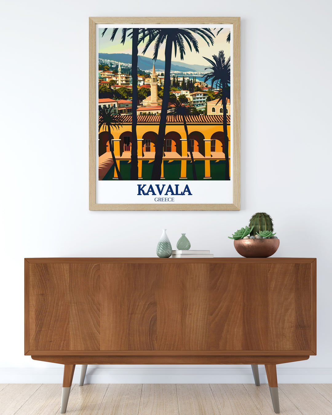 Kavala Old Town Canvas Art capturing the essence of Kavalas Old Town, with its labyrinth of narrow streets and historical buildings, perfect for creating a vintage atmosphere in any room.