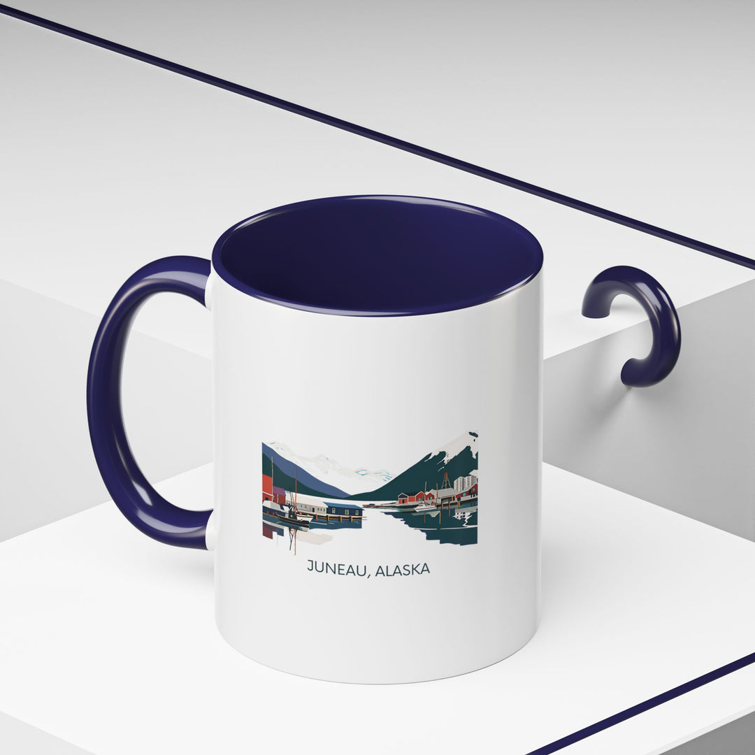 This Juneau Alaska mug blends artistic craftsmanship with practicality. Featuring vibrant designs inspired by the city, it is dishwasher-safe and made from durable ceramic, making it ideal for coffee or tea lovers. A great gift for collectors.