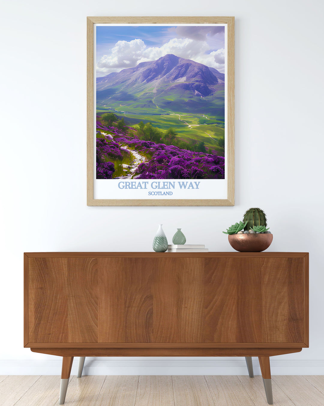 This detailed illustration of the Great Glen Way captures the scenic beauty and historical significance of the trail, inviting viewers to explore Scotlands natural wonders and rich heritage.