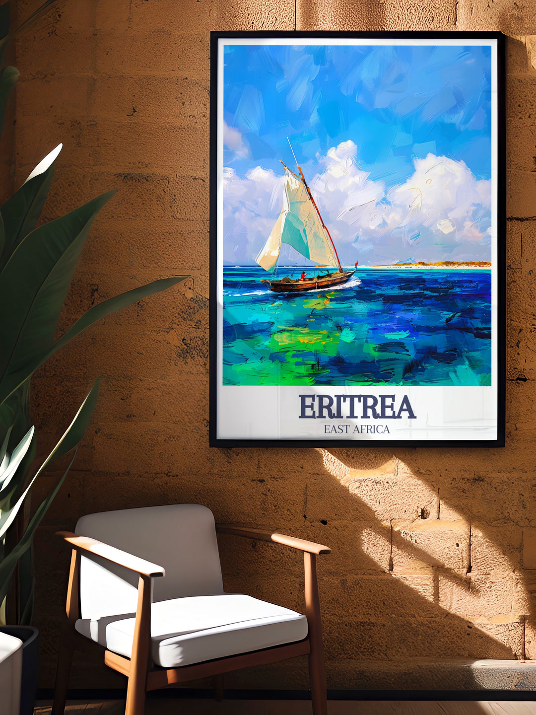 Red Sea Canvas Art captures the tranquil beauty of Eritreas Dahlak Islands, with clear blue waters and vibrant sea life. Perfect for homes looking to add a touch of nature and travel inspiration.